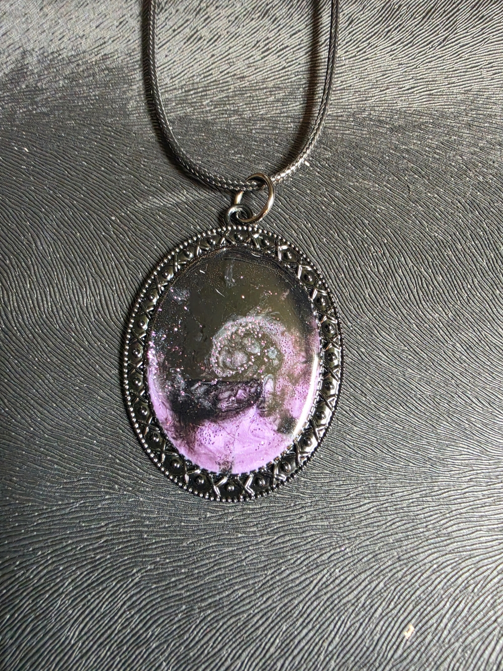 Handcrafted Purple Glass Pendant Necklace - Women Jewelry